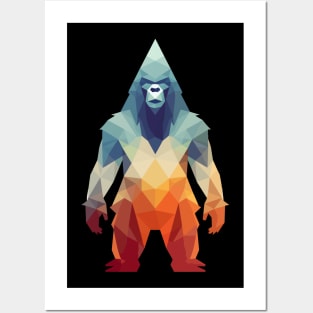 Geometric Retro Colorful Sasquatch Posters and Art